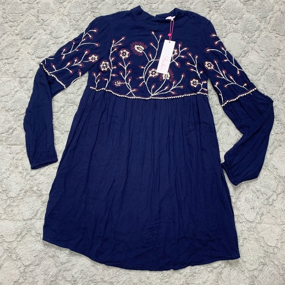 Parker Sadie Embroidered Peasant Shift Dress - Picture 6 of 13